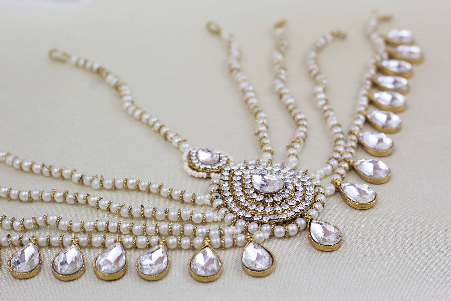 MULTI PEARL CHAIN MATHA PATTI