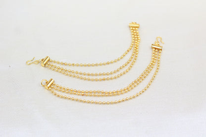 GOLD FINISH SAHARE TRIPLE CHAIN