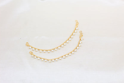 GOLD CHAIN WITH PEARL DROP SAHARE