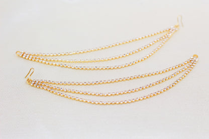 RHINE STONE TRIPLE CHAIN SAHARE