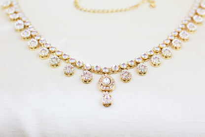 KUNDAN AND RHINE STONE WAIST BELT WITH DROPS