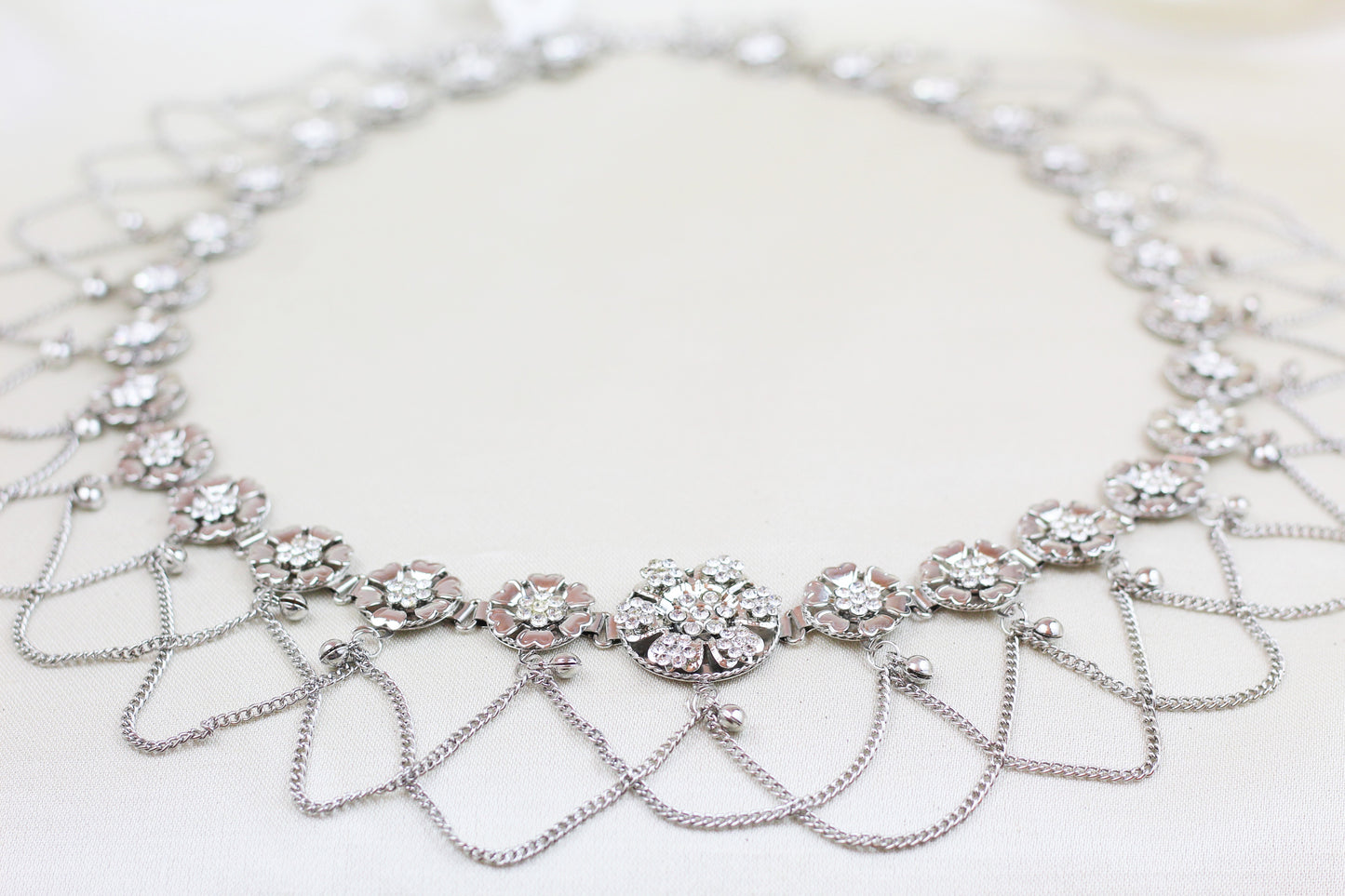 SILVER OXIDIZED WAIST BELT WITH FRILL