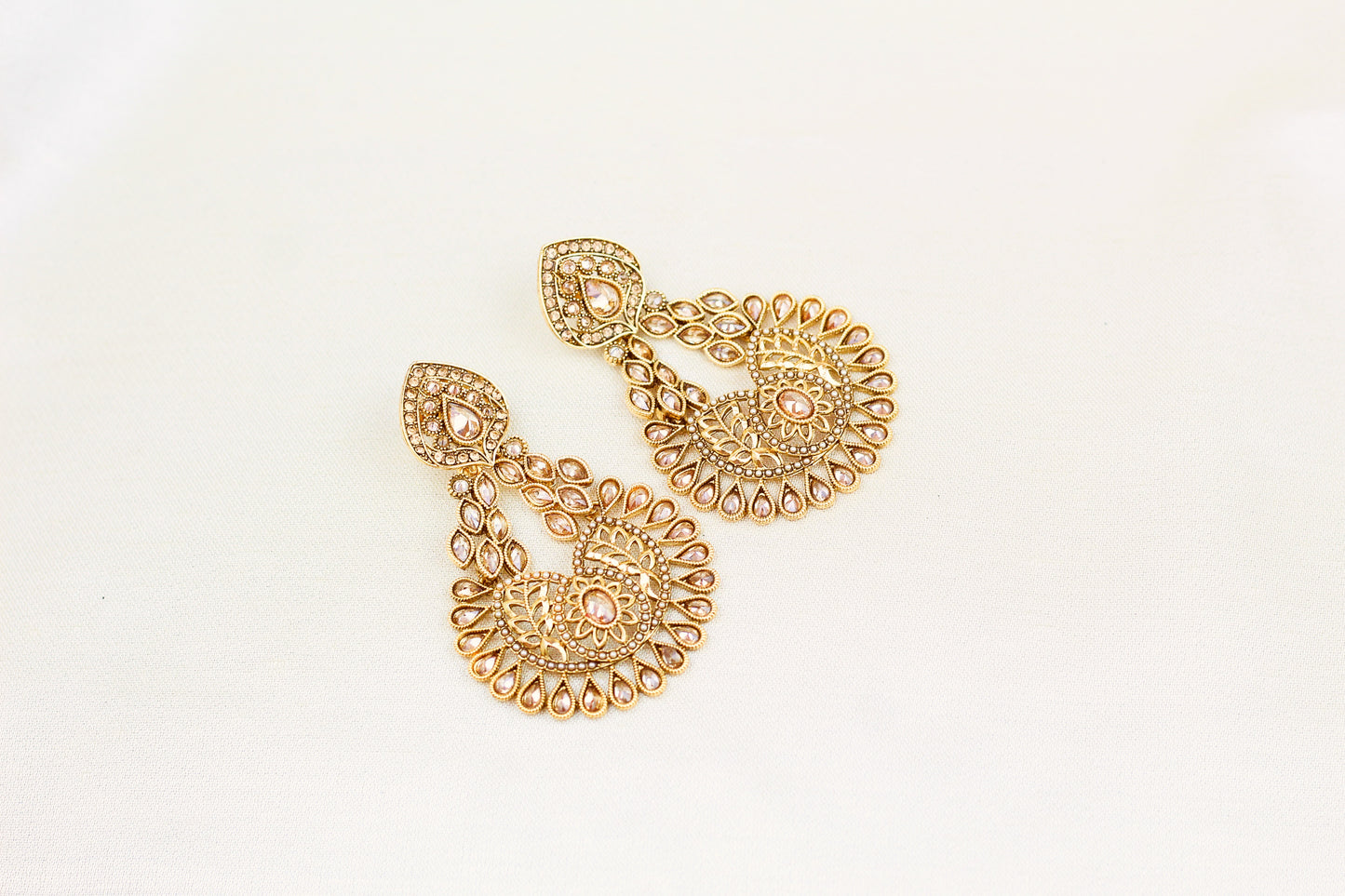 ANTIQUE GOLD POLKI CHANDBALI EARRING