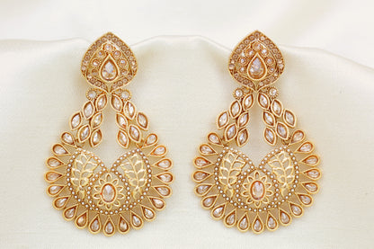 ANTIQUE GOLD POLKI CHANDBALI EARRING