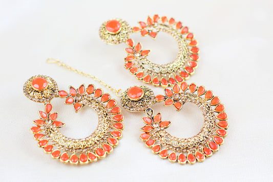 RUSTY ORANGE COLOUR STONE TIKKA SET