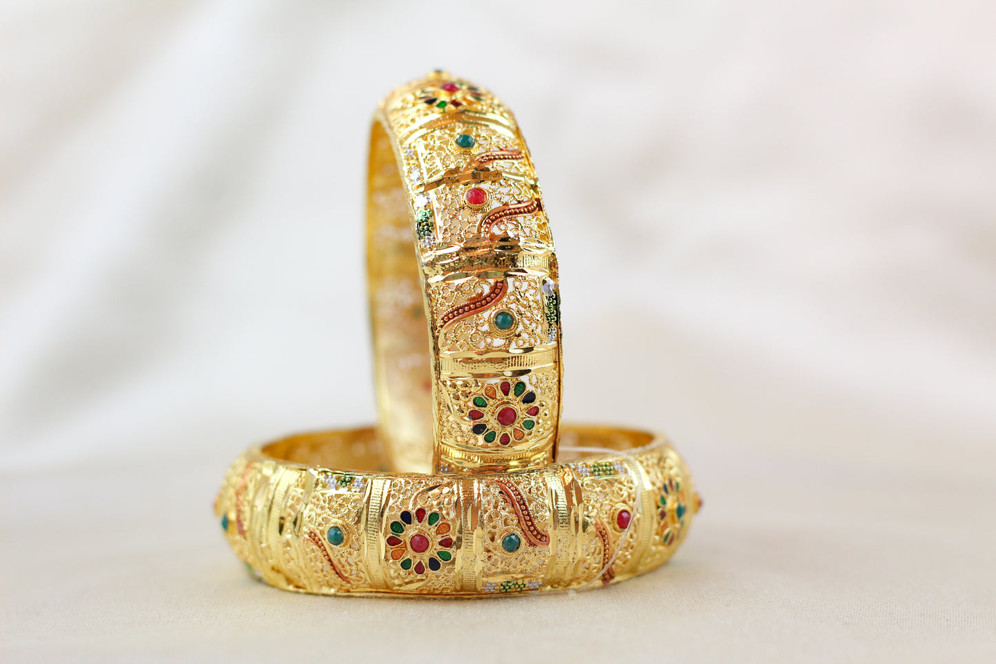 Premium Quality Gold Brass Kangan (set of 2)