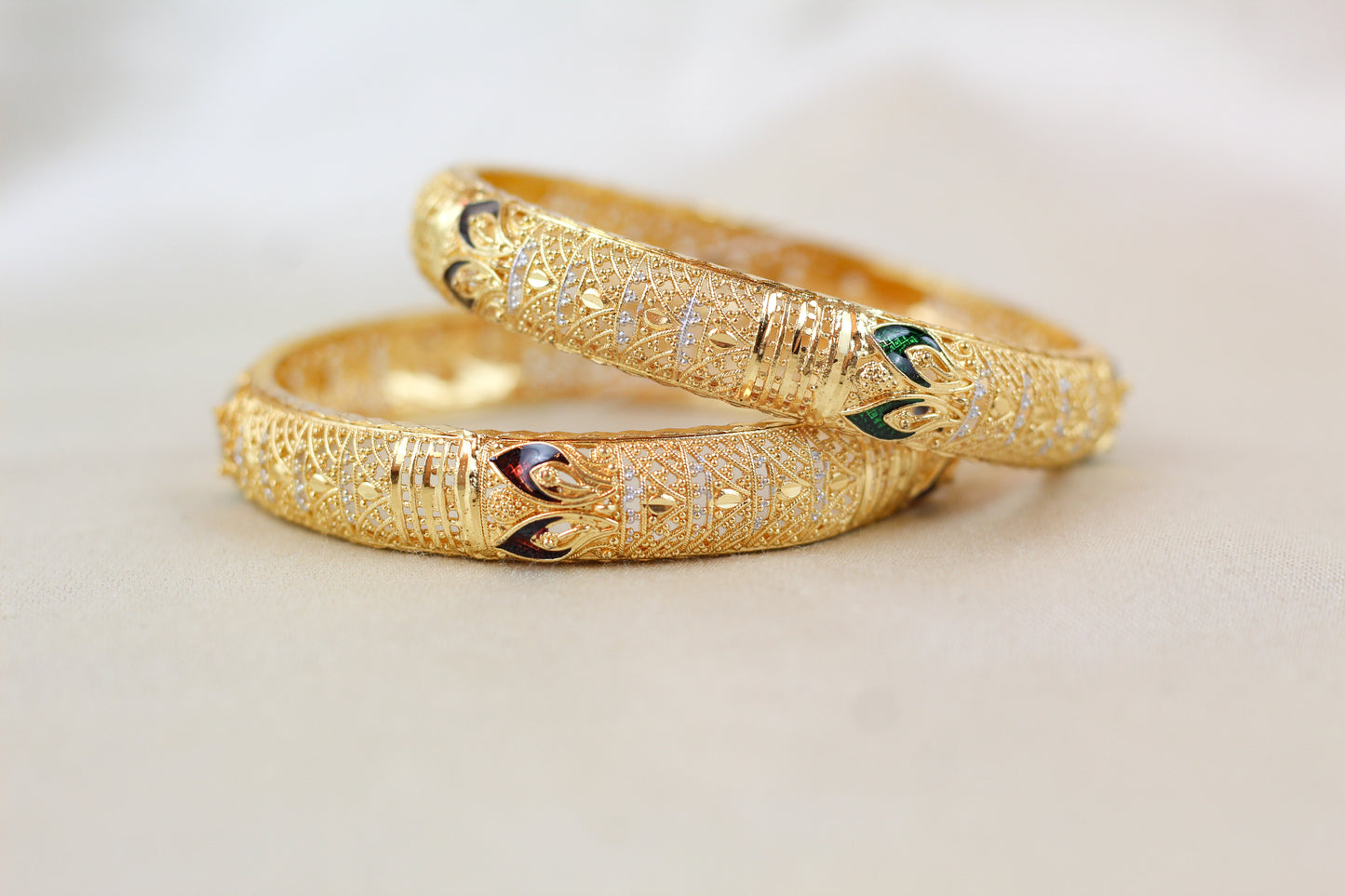 Premium Quality Gold Brass Kangan (set of 2)