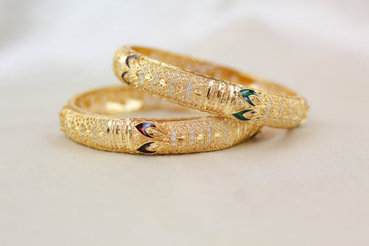 Premium Quality Gold Brass Kangan (set of 2)