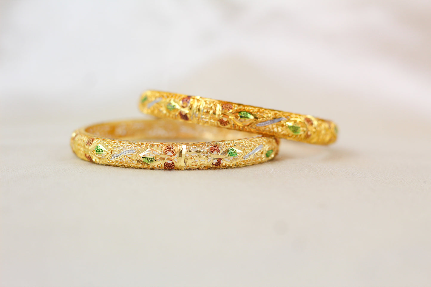 premium Quality Gold Brass Kangan (set of 2)