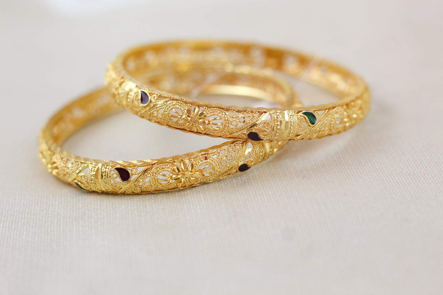 Premium Quality Gold Brass Kangan (set of 2)