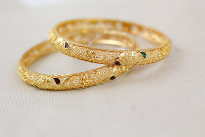 Premium Quality Gold Brass Kangan (set of 2)