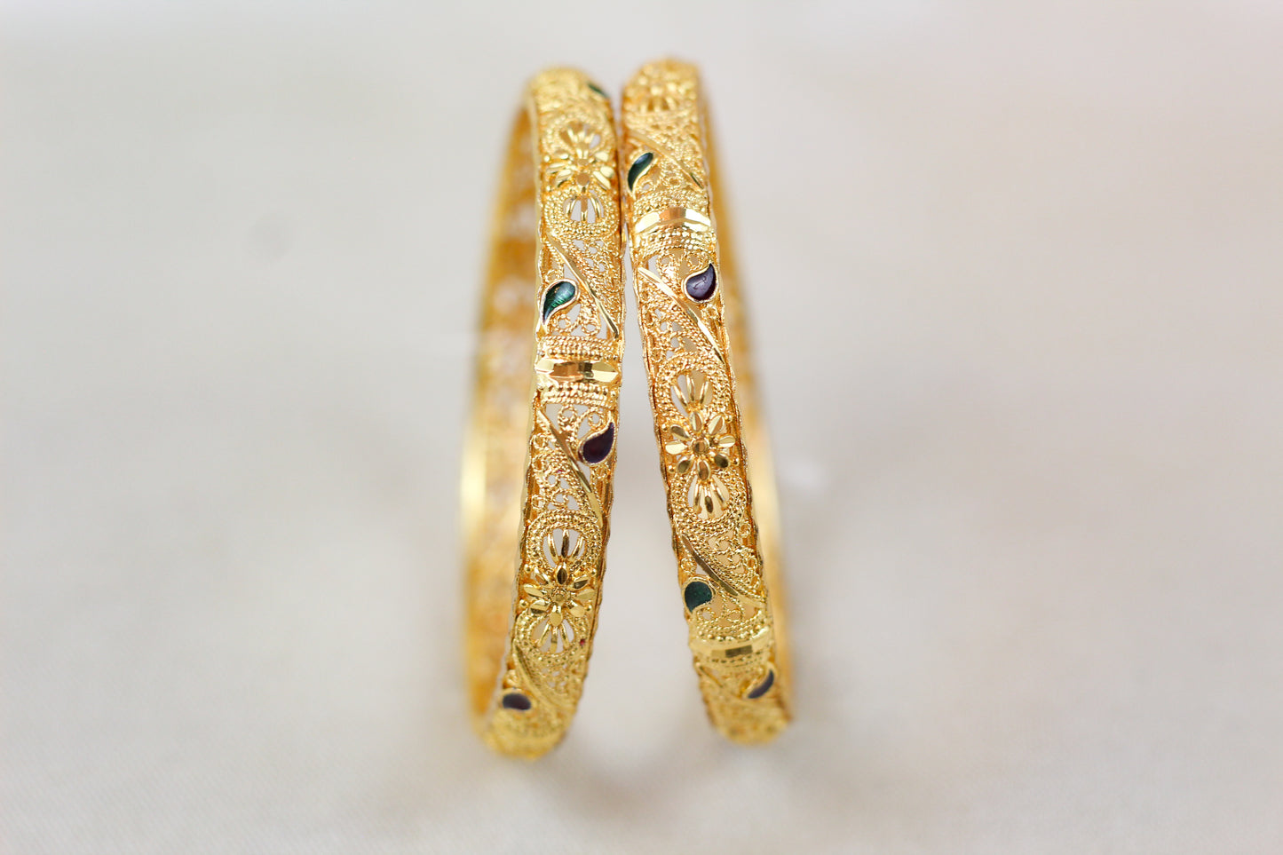 Premium Quality Gold Brass Kangan (set of 2)