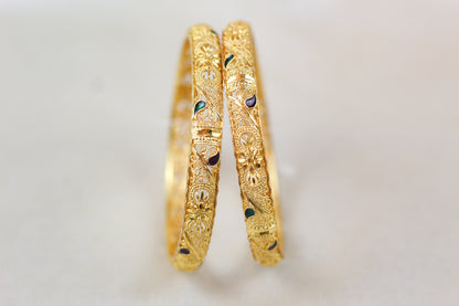 Premium Quality Gold Brass Kangan (set of 2)