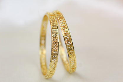 Gold Brass Bangles (set of 2)