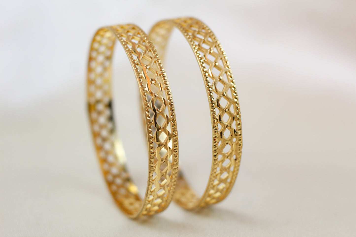 Gold Brass Bangles (set of 2)