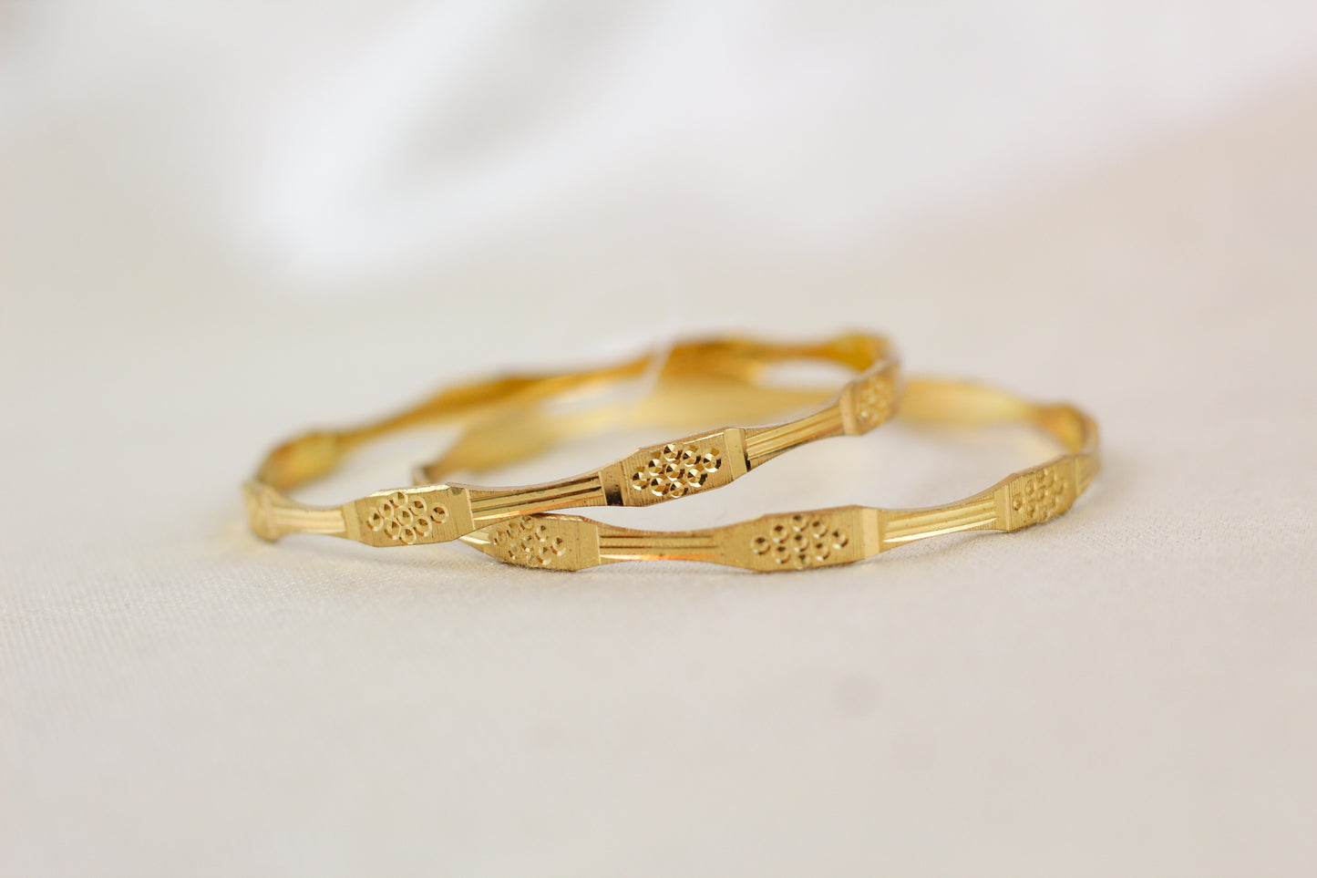 Gold Brass Bangles (set of 2)