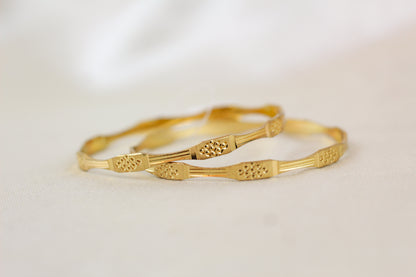 Gold Brass Bangles (set of 2)