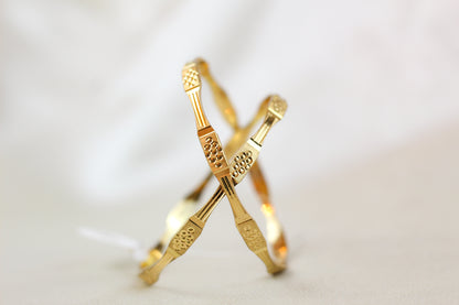 Gold Brass Bangles (set of 2)