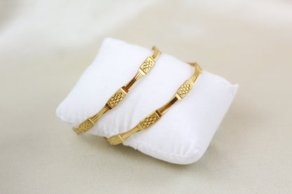 Gold Brass Bangles (set of 2)