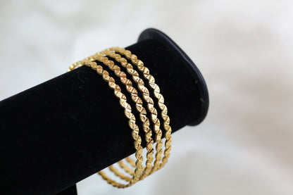 Gold Brass Bangles (set of 4)