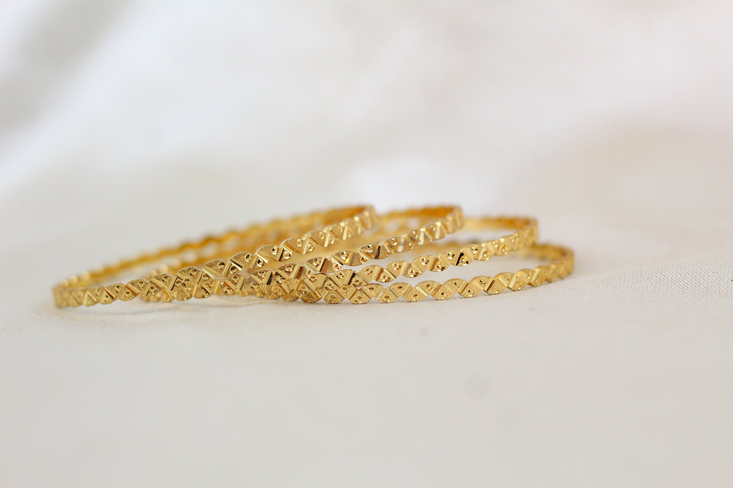 Gold Brass Bangles (set of 4)