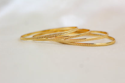 Gold Brass Bangles (set of 4)