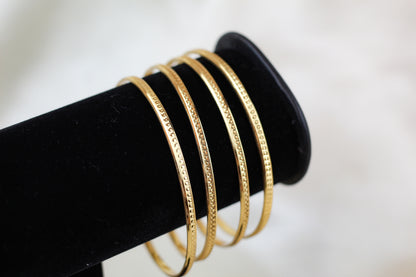 Gold Brass Bangles (set of 4)