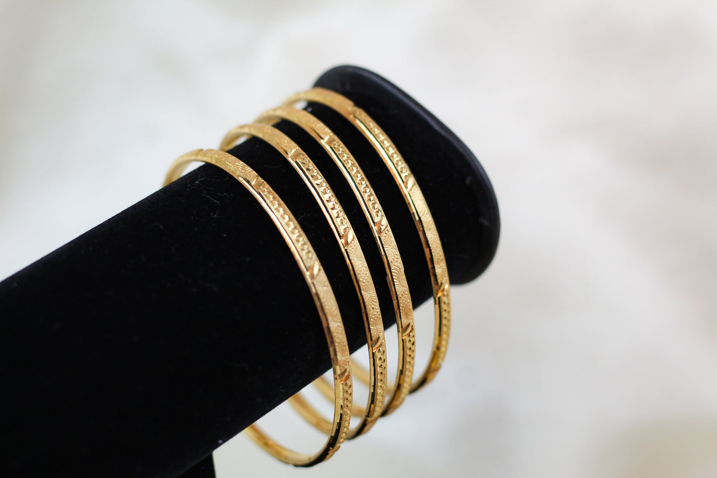 Gold Brass Bangles (set of 4)