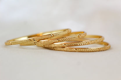 Gold Brass Bangles (set of 4)