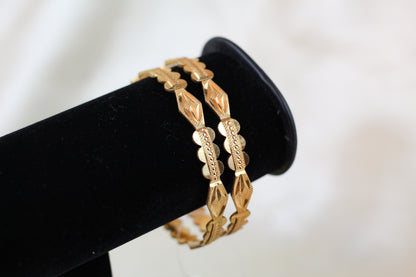 Gold Brass Bangles (set of 2)
