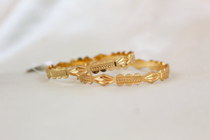 Gold Brass Bangles (set of 2)